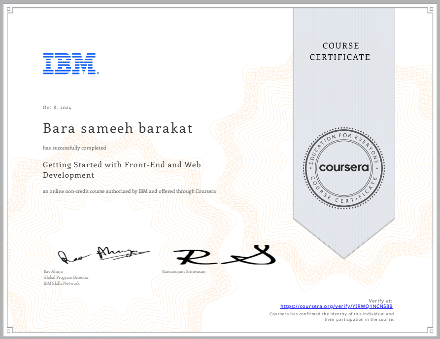 Front End Web Developer